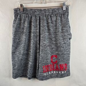Cleveland Indians Athletic Shorts Mens Medium Gray Performance Logo Baseball